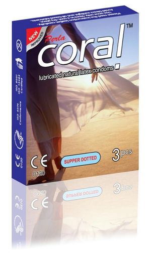 Coral Condom Supper Dotted 3's Pack